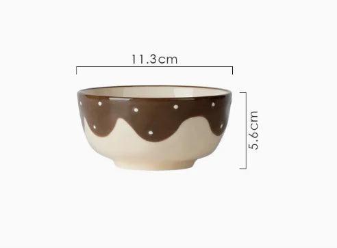 Ins style Household Ceramic Tableware Set Hand Painted Design Afternoon Tea Cups Daily High Quality Soup Noodles Bowl