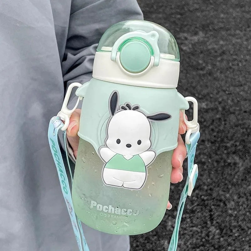 Taza infantil Hello Kitty Sanrio con tapa y pajita | Vaso portátil, antifugas y kawaii