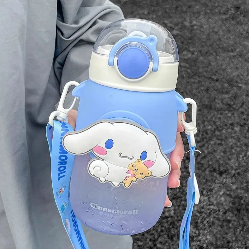 Taza infantil Hello Kitty Sanrio con tapa y pajita | Vaso portátil, antifugas y kawaii