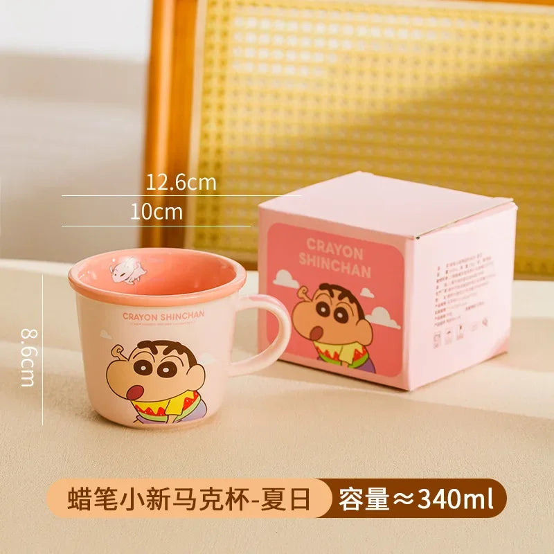 Taza cerámica Shin-Chan con escala – Diseño kawaii ideal para desayuno