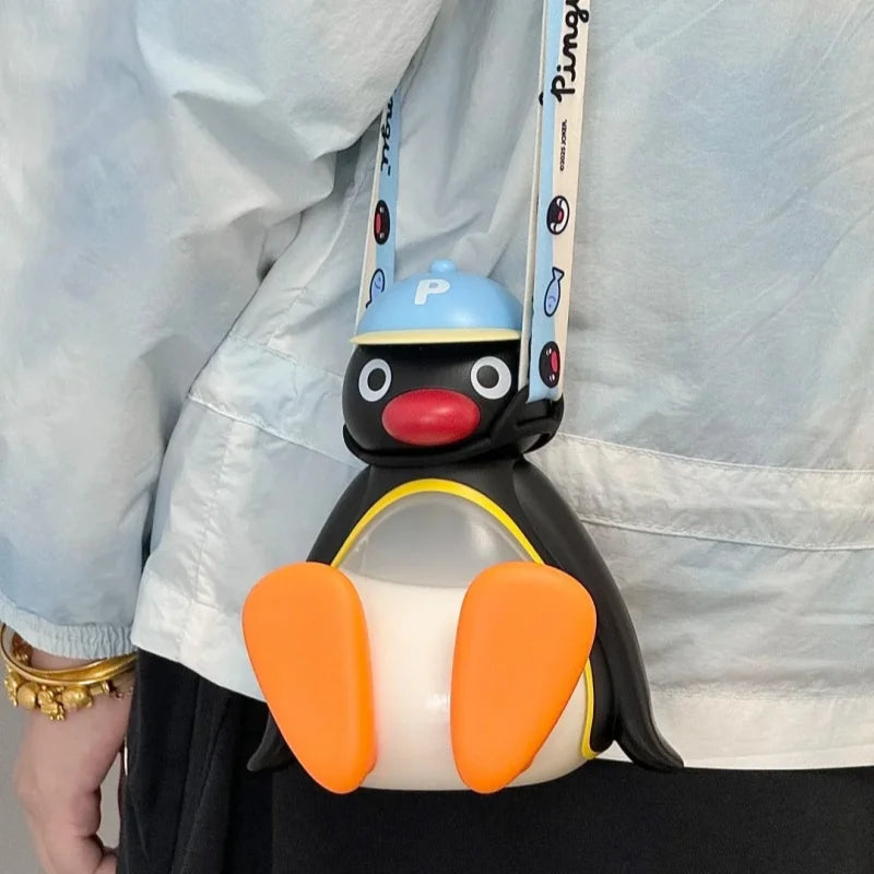Authentic Pingu Series Summer Cup - Aesthetic Straw Tumbler For Girls, Large Capacity Cute Portable Water Bottle For Students &