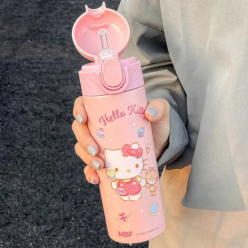 Termo Hello Kitty 420 ml – Acero inoxidable, diseño kawaii y tapa antifugas