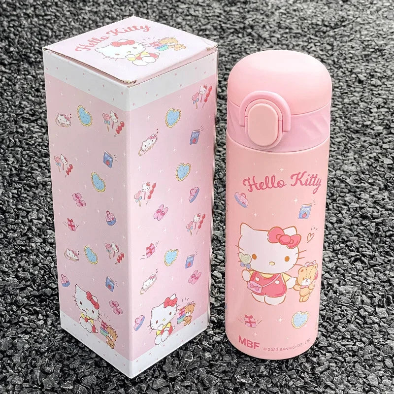 Termo Hello Kitty 420 ml – Acero inoxidable, diseño kawaii y tapa antifugas