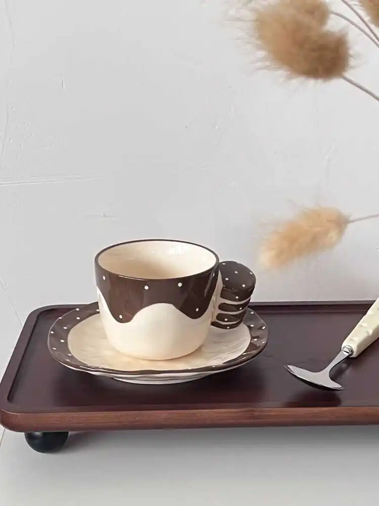 Ins style Household Ceramic Tableware Set Hand Painted Design Afternoon Tea Cups Daily High Quality Soup Noodles Bowl