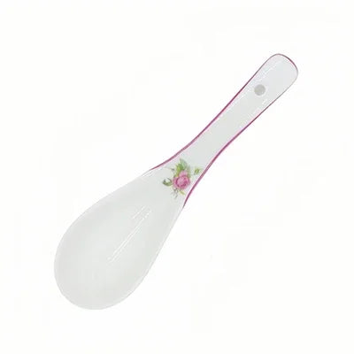Taza y vajilla “French Rose” de porcelana hueso — cuencos, tazas y platos decorativos con diseño floral elegante