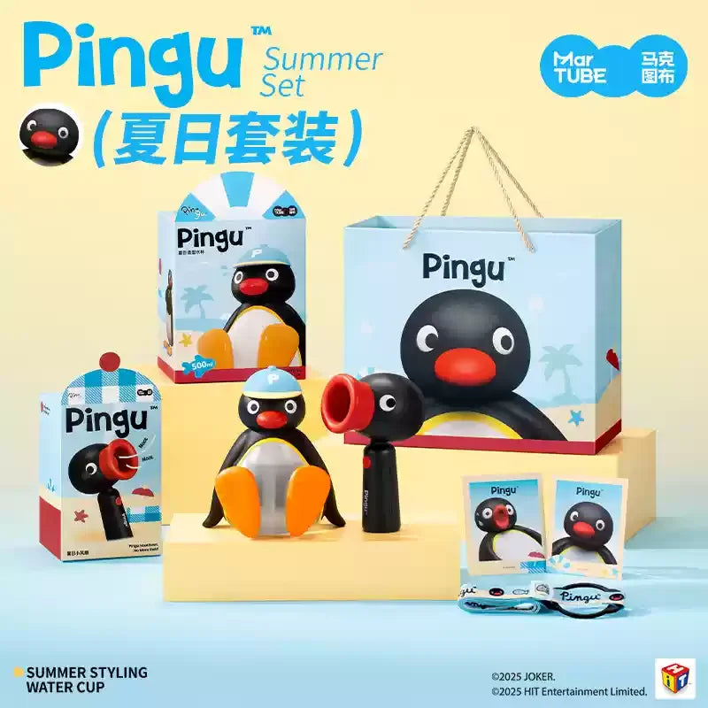 Authentic Pingu Series Summer Cup - Aesthetic Straw Tumbler For Girls, Large Capacity Cute Portable Water Bottle For Students &