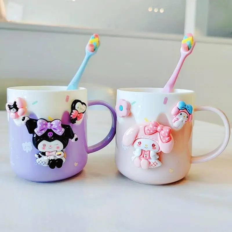 New Sanrios Kuromi Pochacco My Melody Toothbrush Cup Children Rinsing Cup Cute Cup Wash Cup Fashion Festival Small Gifts