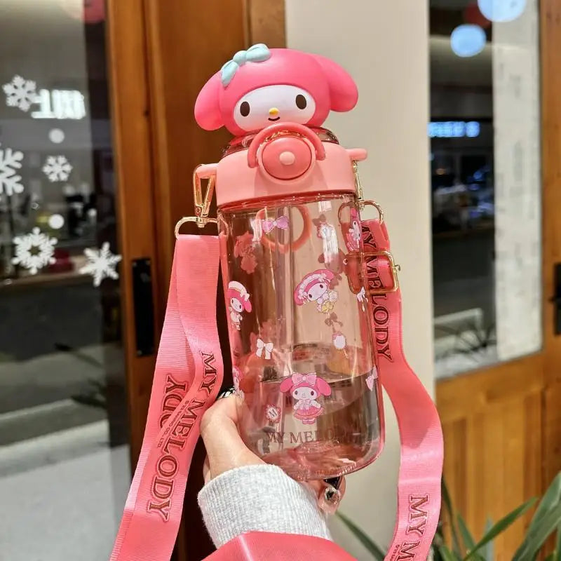 Cute Cartoon Sanrios Hello Kittys Kuromi My Melody Water Cup A Water Cup with A Straw Portable Gift Cup Festival Gift