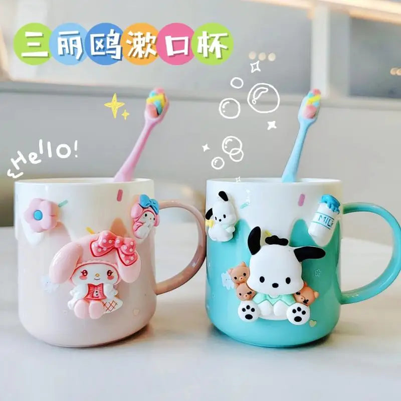 New Sanrios Kuromi Pochacco My Melody Toothbrush Cup Children Rinsing Cup Cute Cup Wash Cup Fashion Festival Small Gifts