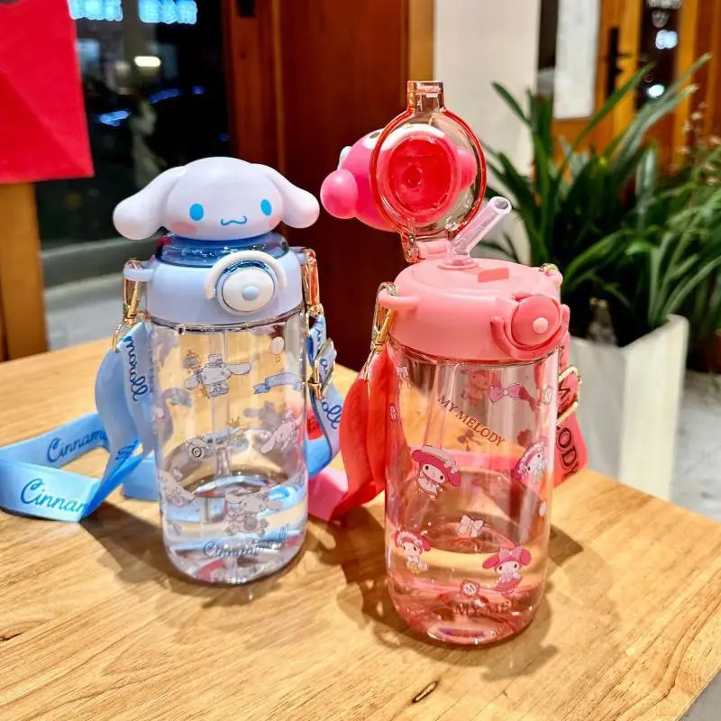 Cute Cartoon Sanrios Hello Kittys Kuromi My Melody Water Cup A Water Cup with A Straw Portable Gift Cup Festival Gift