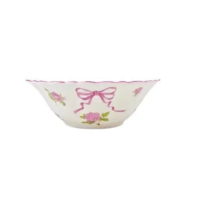Taza y vajilla “French Rose” de porcelana hueso — cuencos, tazas y platos decorativos con diseño floral elegante
