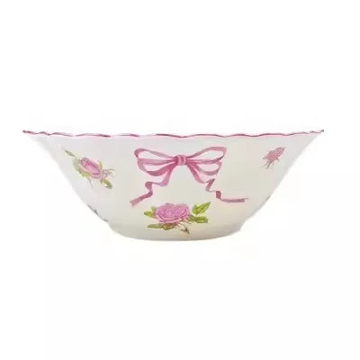 Taza y vajilla “French Rose” de porcelana hueso — cuencos, tazas y platos decorativos con diseño floral elegante
