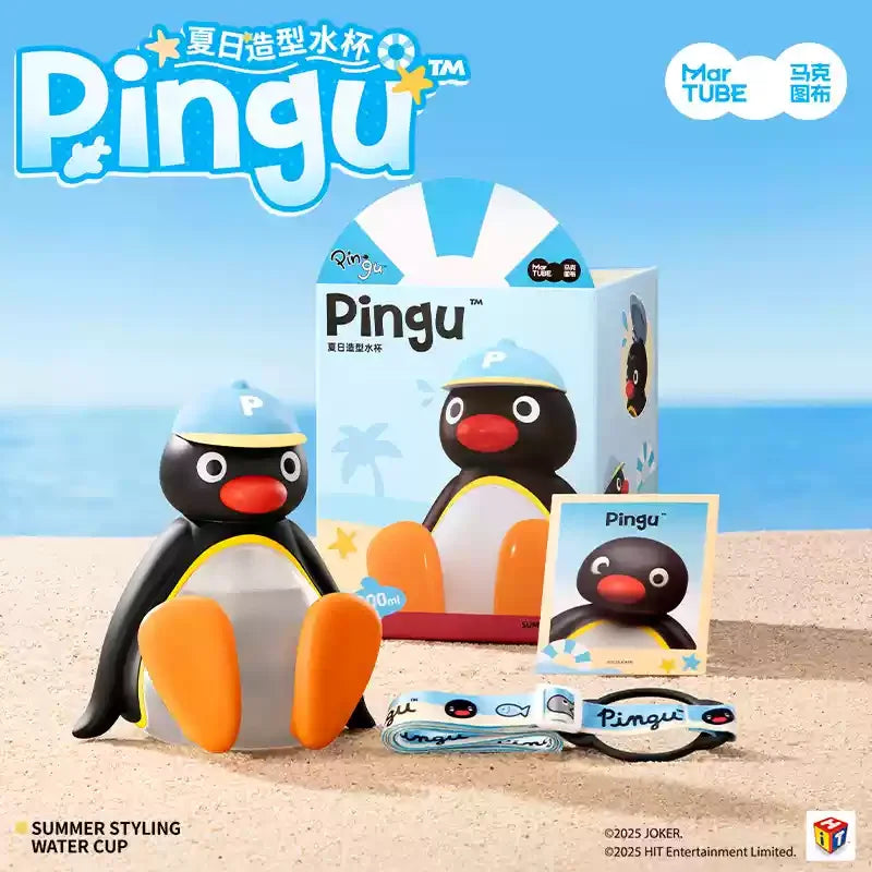 Authentic Pingu Series Summer Cup - Aesthetic Straw Tumbler For Girls, Large Capacity Cute Portable Water Bottle For Students &