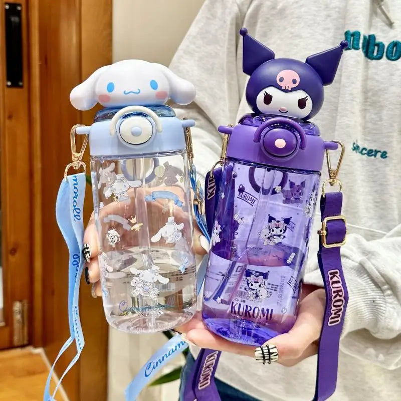 Cute Cartoon Sanrios Hello Kittys Kuromi My Melody Water Cup A Water Cup with A Straw Portable Gift Cup Festival Gift