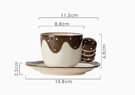 Ins style Household Ceramic Tableware Set Hand Painted Design Afternoon Tea Cups Daily High Quality Soup Noodles Bowl